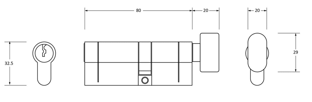 From The Anvil 5pin Euro Cylinder Thumbturn - Standard Differ