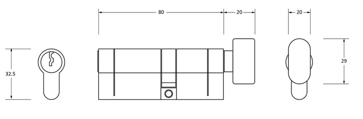 From The Anvil 5pin Euro Cylinder Thumbturn - Standard Differ