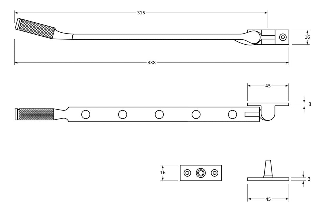 FROM THE ANVIL 12 INCH BROMPTON WINDOW STAY TECHNICAL