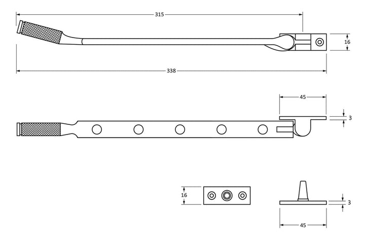 FROM THE ANVIL 12 INCH BROMPTON WINDOW STAY TECHNICAL
