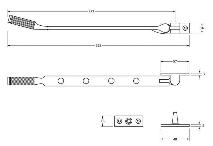 FROM THE ANVIL BROMPTON 10 INCH CASEMENT STAY TECHNICAL