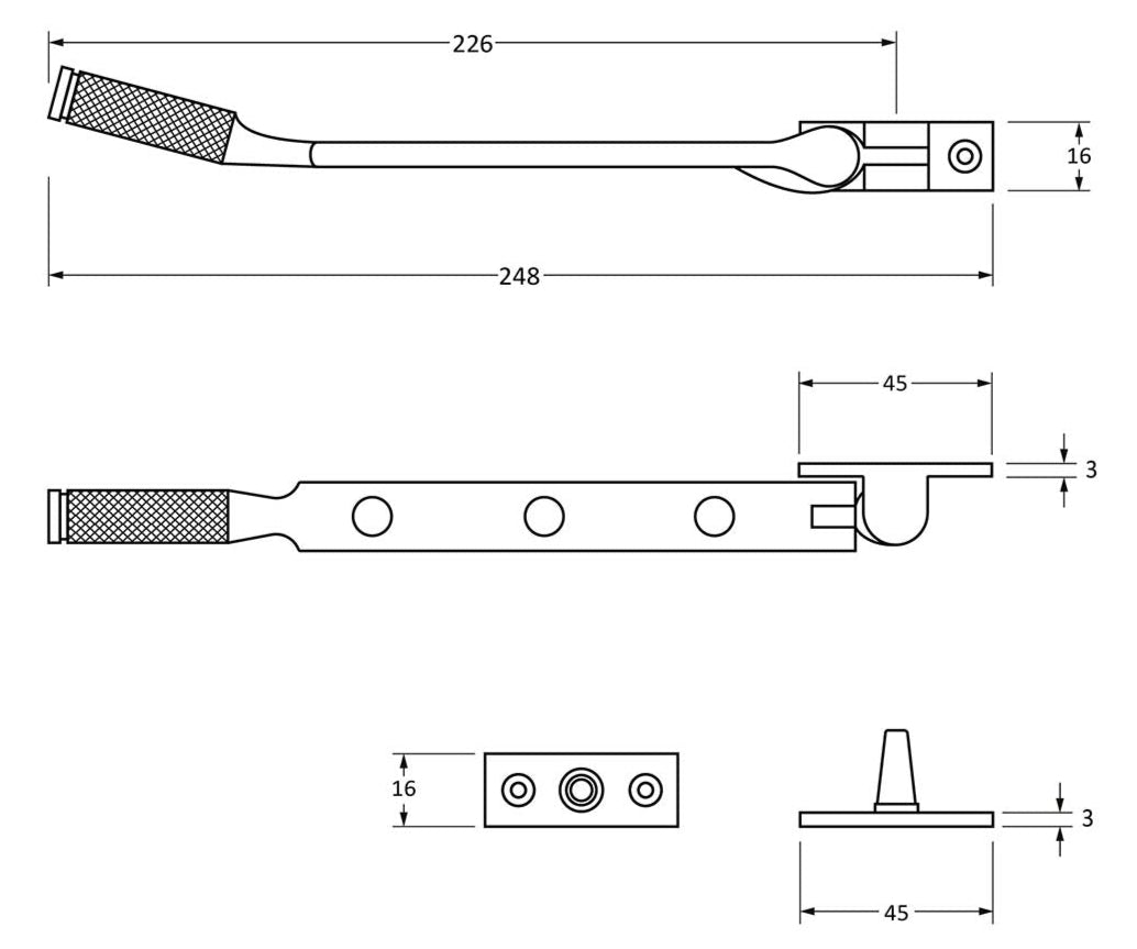 FROM THE ANVIL BROMPTON 8 INCH CASEMENT STAY TECHNICAL