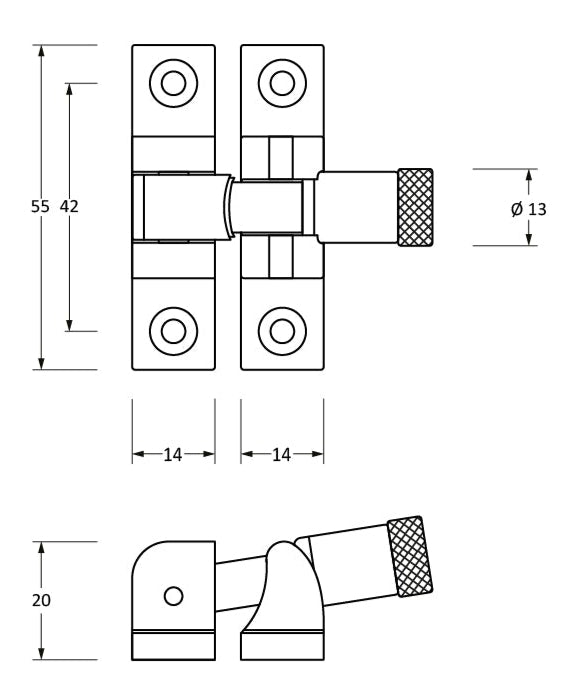 FROM THE ANVIL BROMPTON NARROW SQUARE BRIGHTON SASH FASTENER TECHNICAL