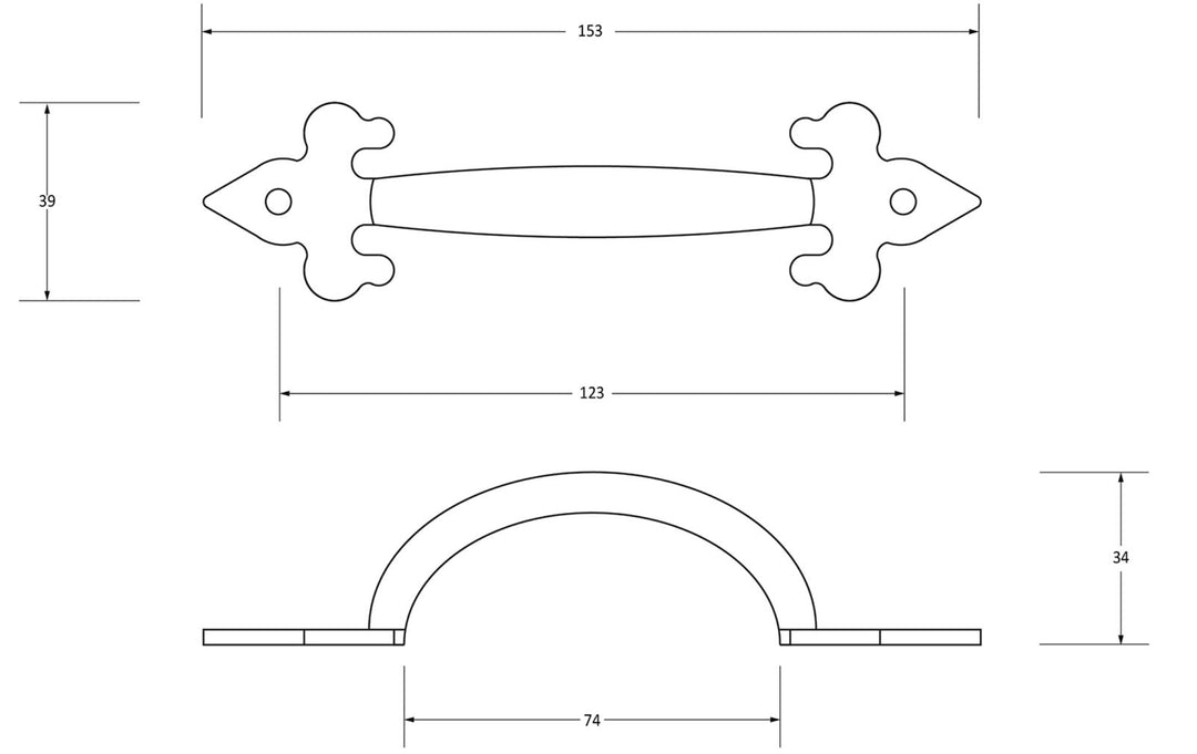 From the Anvil Fleur-De-Lys Pull Handle Technical - itfitz