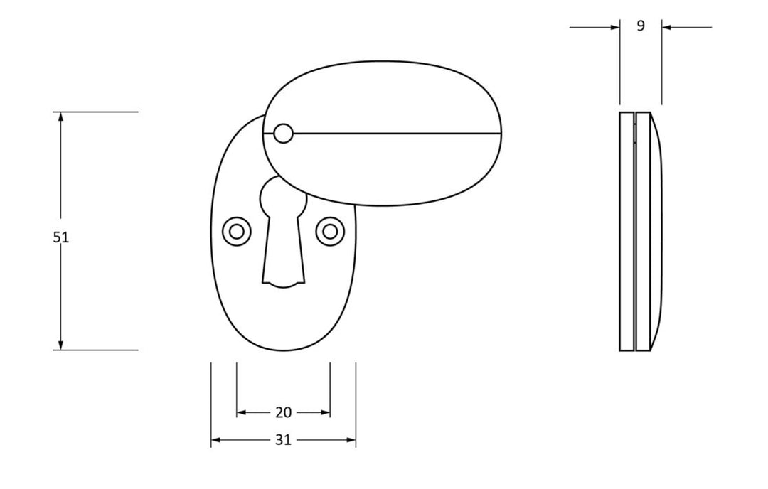From the Anvil Oval Escutcheon with Cover - Itfitz