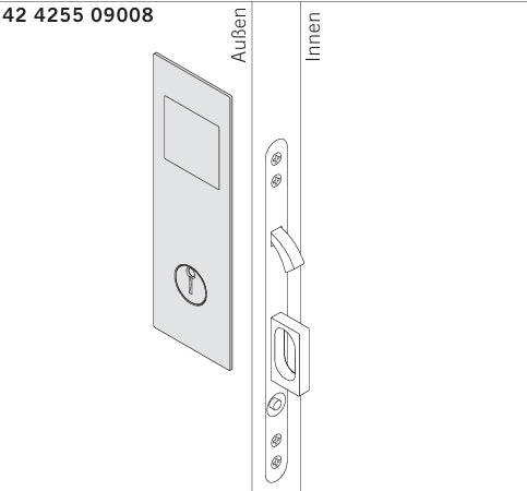 FSB 4255 Bathroom Flush Sliding Door Lock Kit with Edge Pull