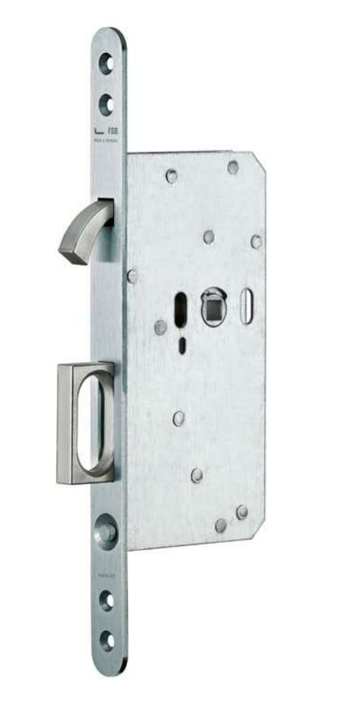 FSB 4255 Bathroom Flush Sliding Door Lock Kit with Edge Pull