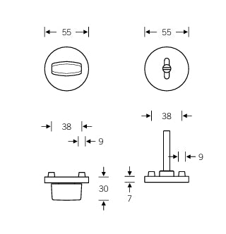 FSB 1735 Round WC Turn and Release Set