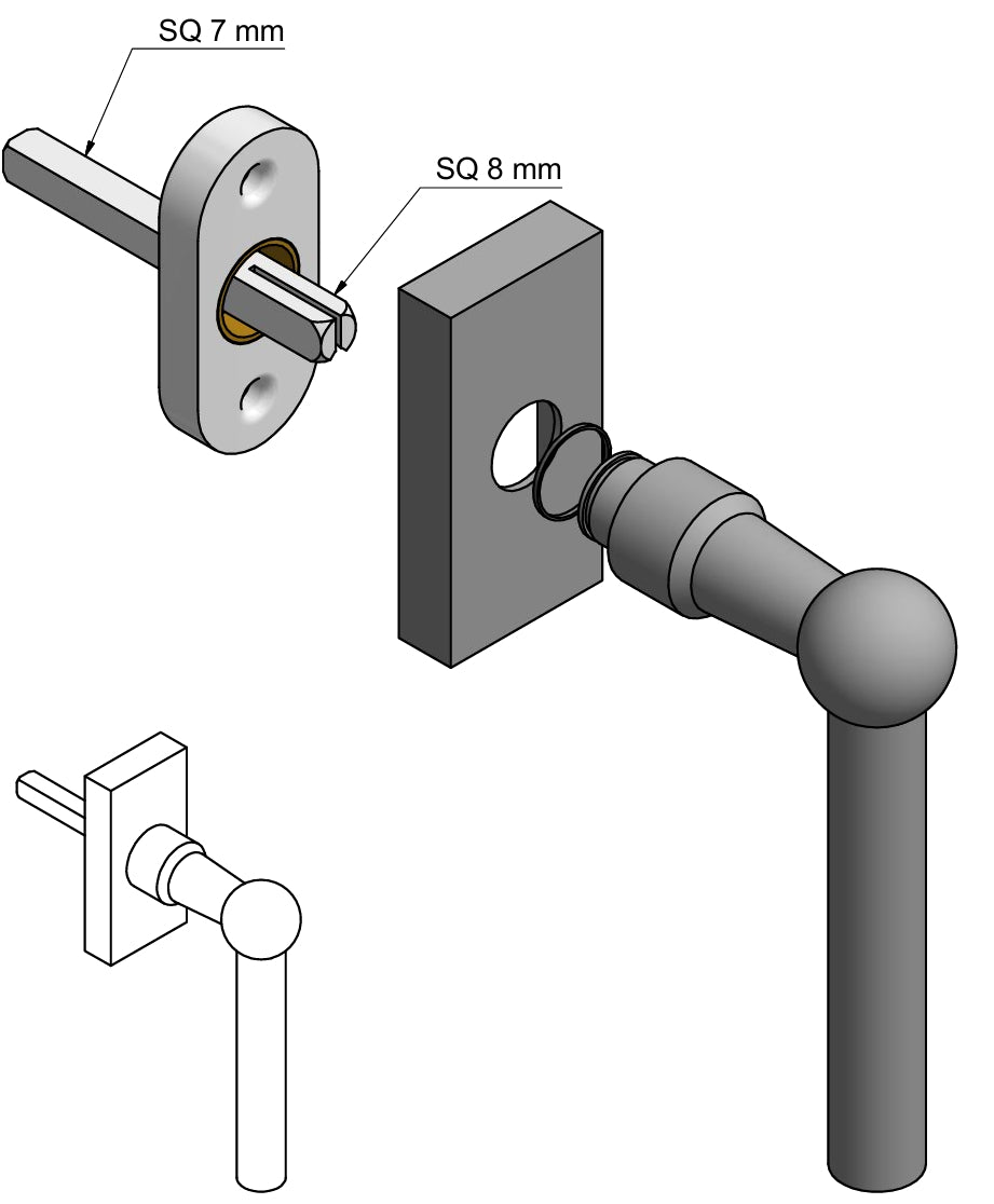 Formani Ferrovia FVL110-DK Window Handle Mounting picture