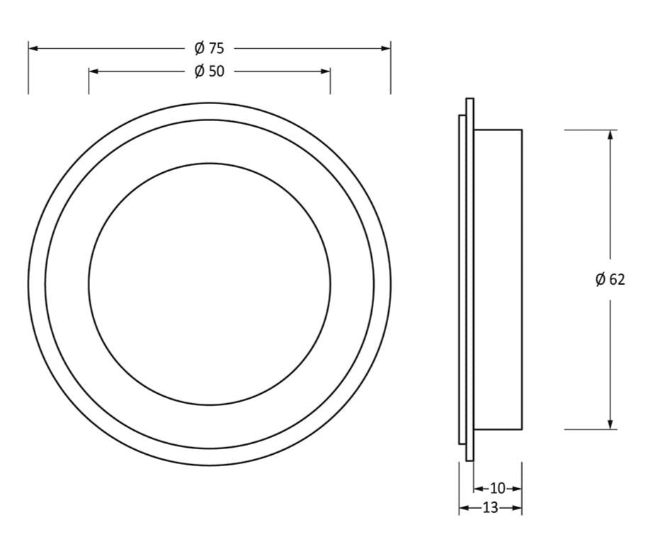 From the Anvil Art Deco Round Flush Pull - 75mm Picture