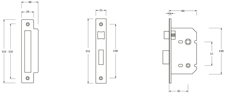 From the Anvil Heavy Duty 2½" Bathroom Lock - 44/64mm