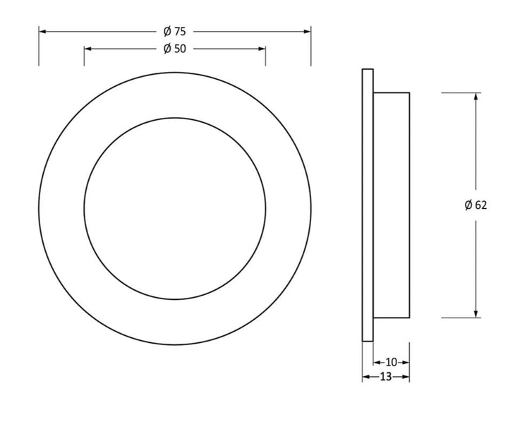 From the Anvil Plain Round Flush Pull -75mm Picture