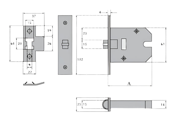 Imperial Locks G4072 Heavy Duty Push/Pull Roller Bolt Latch