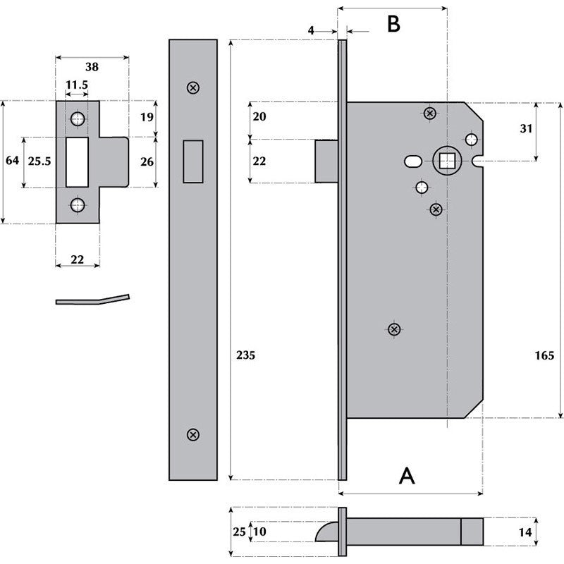 Imperial Locks G72-4053 Latch - Heavy Duty Spring