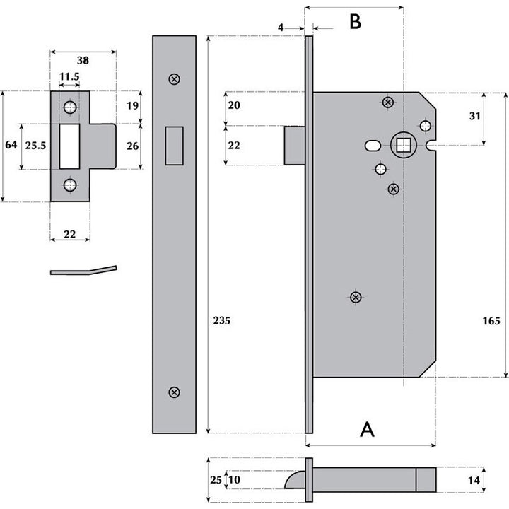 Imperial Locks G72-4053 Latch - Heavy Duty Spring