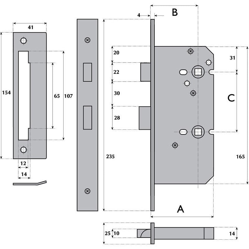 Imperial Locks G72-8021 Bathroom Lock - Standard Spring - 8mm