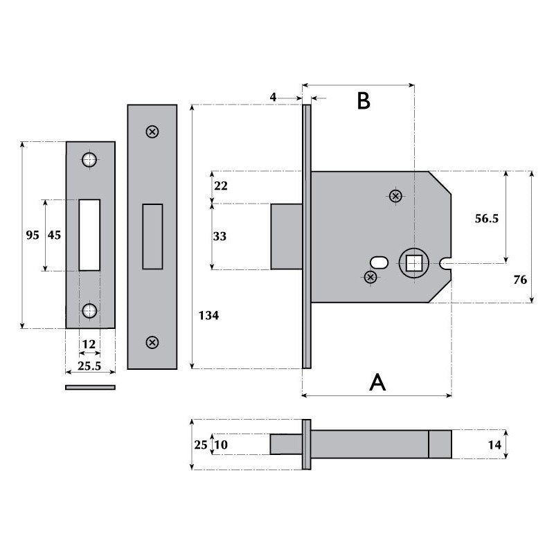 Imperial Locks G8023 WC Deadbolt - 8mm