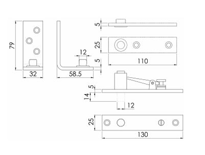 Carlisle Brass H2N1900 Double Action Pivot Set - itfitz