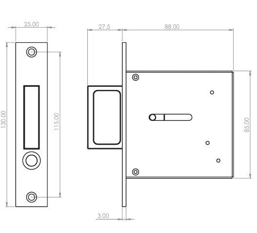 Hard and Ware SEH1 Sliding Edge Pull Handle
