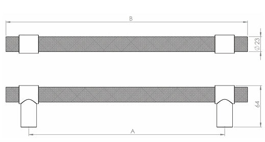 Hard and Ware TPH3 Pull Handle Technical Drawing