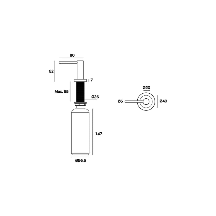 JNF 545 Under Counter Mounted Liquid Soap Dispenser