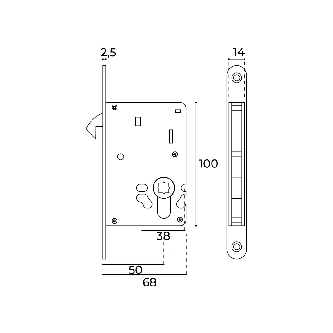 JNF Square Sliding WC Turn and Release Kit