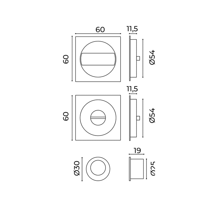 JNF Square Sliding WC Turn and Release Kit