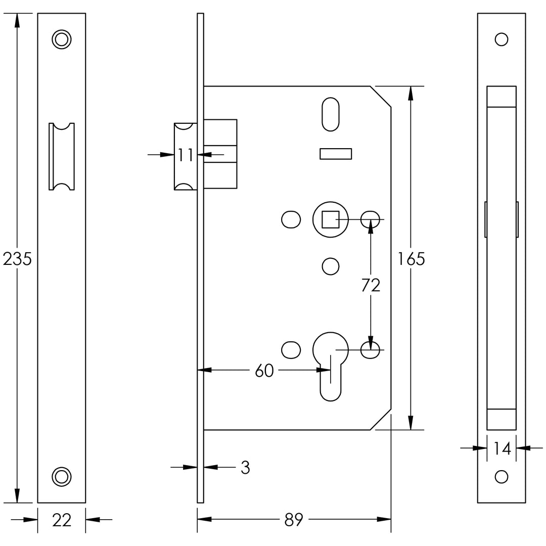 Frelan Jedo European DIN Square Latch - itfitz