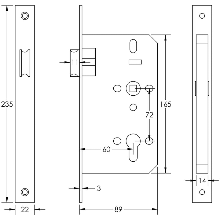 Frelan Jedo European DIN Square Latch - itfitz