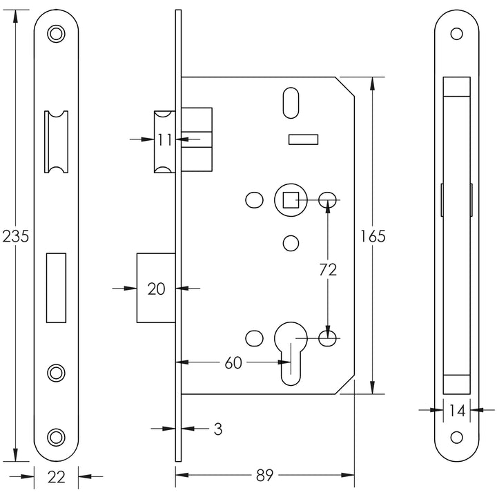 Frelan Jedo European DIN Radius Cylinder Sashlock - itfitz
