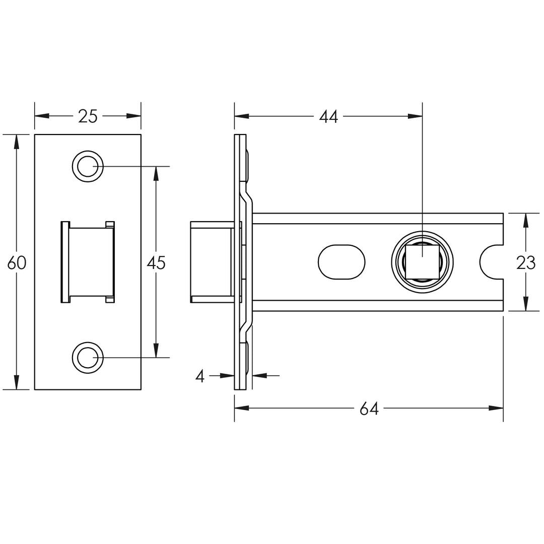 Frelan Jedo Heavy Duty 2½" Tubular Latch - 44/64mm