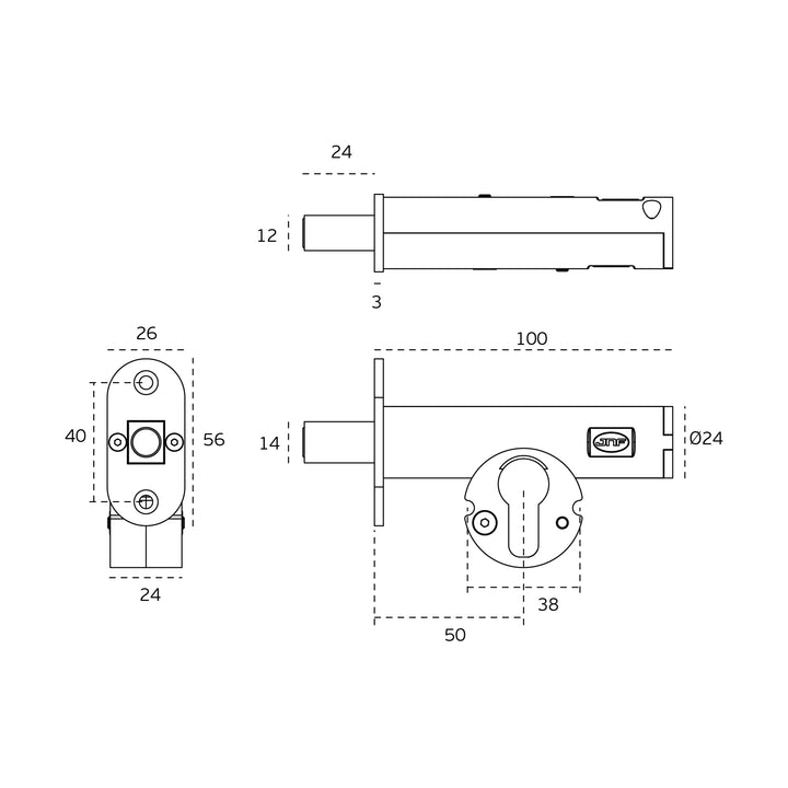 JNF Tubular Europrofile Cylinder Deadbolt