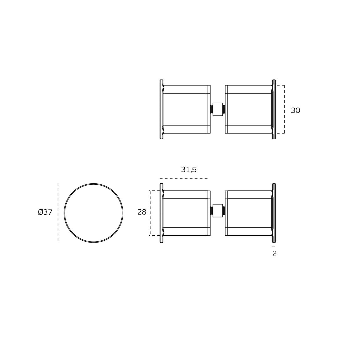JNF PORTUGAL 042 GLASS DOOR KNOBS TECHNICAL PICTURE - ITFITZ