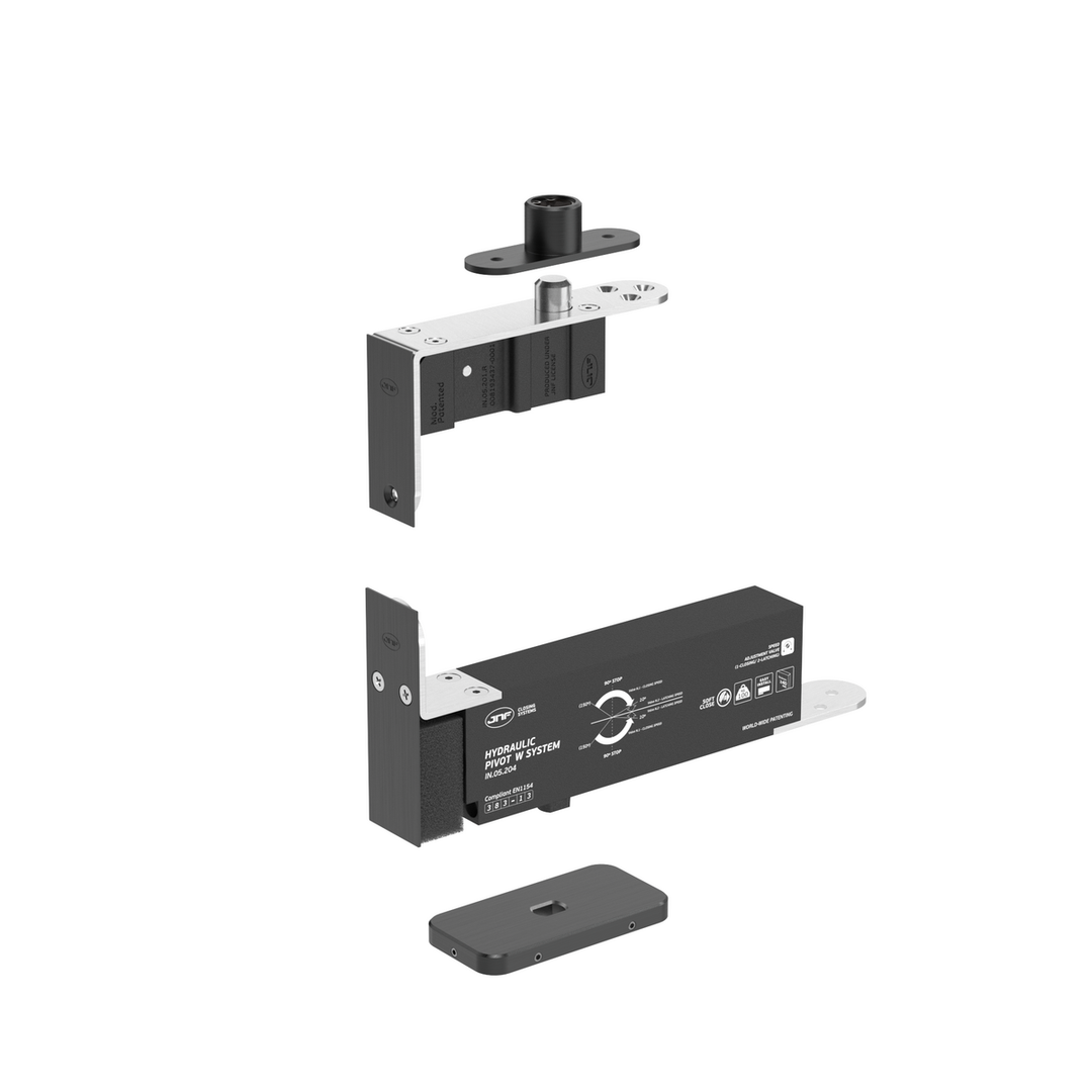 JNF IN.05.204.HO.BH2UP4 Edge Double action 100kgs hydraulic timber door pivot set - Hold Open