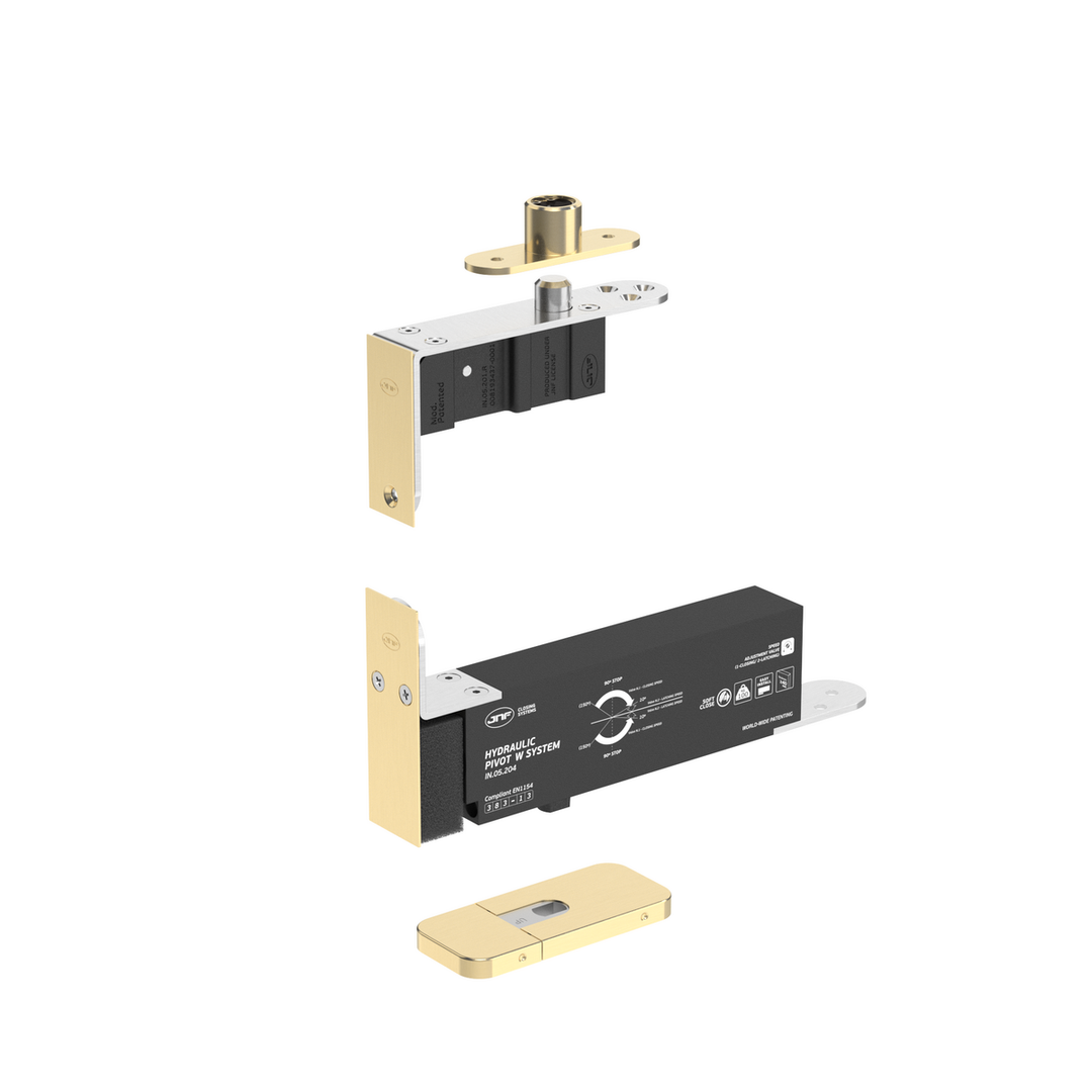 JNF IN.05.204.HO.BH3UP4 Edge Double action 100kgs hydraulic timber door pivot set - Hold Open