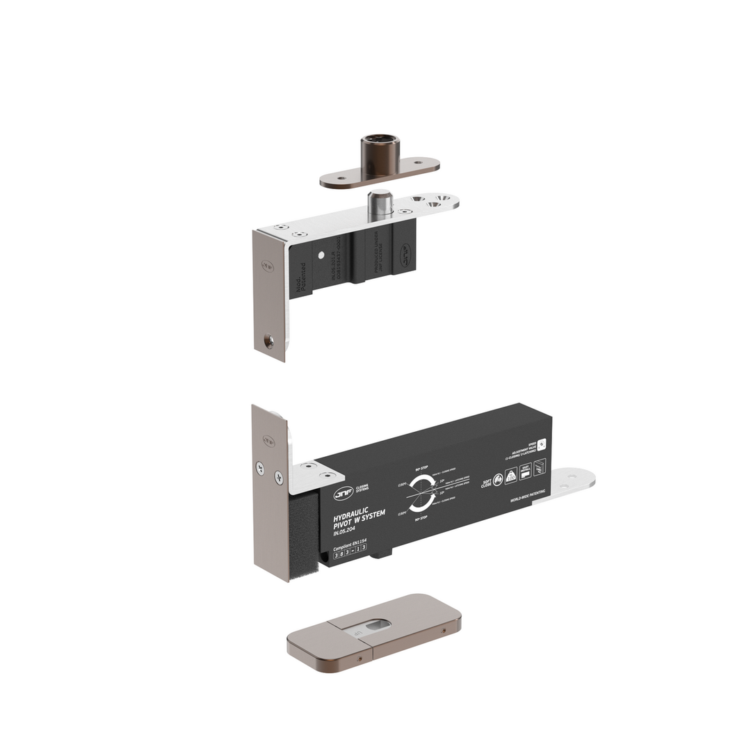 JNF IN.05.204.HO.BH3UP4 Edge Double action 100kgs hydraulic timber door pivot set - Hold Open