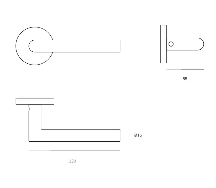 JNF Tubular 16mm R04M Mitred Lever Handle Set