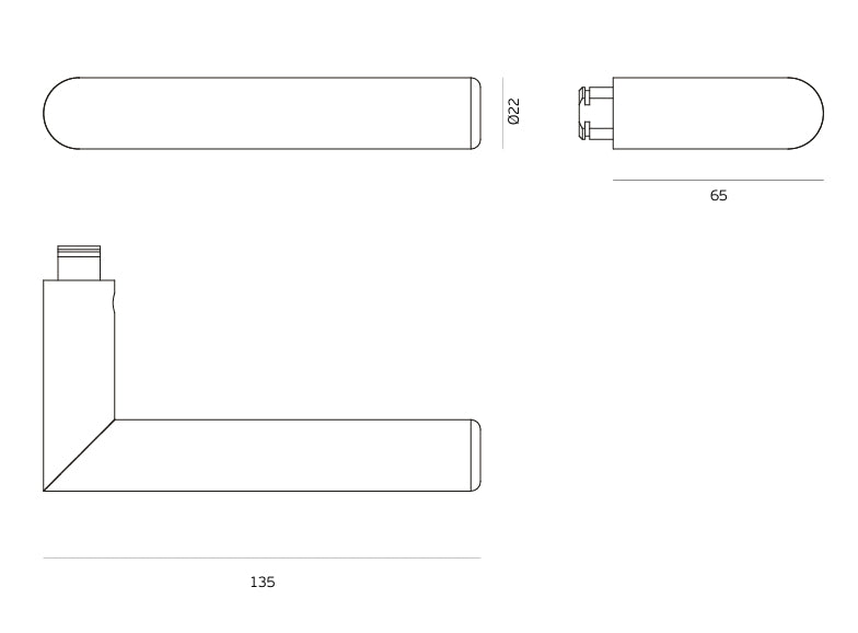 JNF Tubular 22mm RC08M Mitred Lever Handle Set