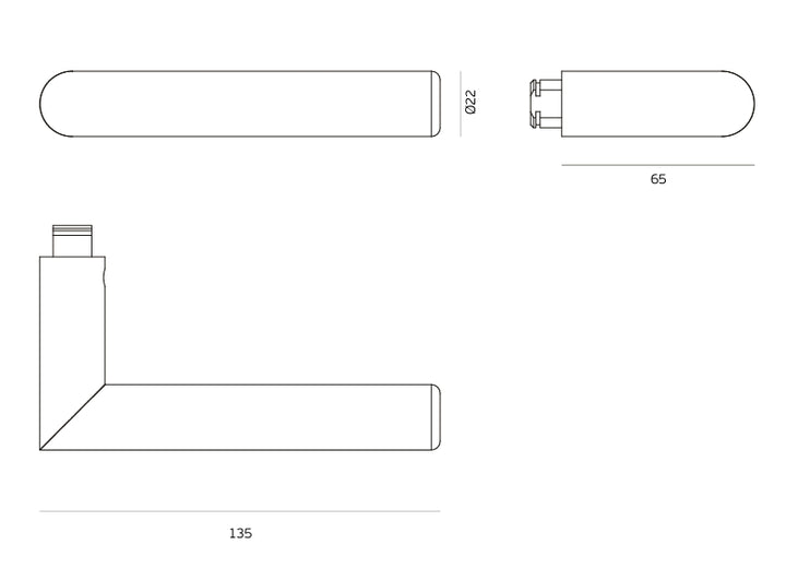 JNF Tubular 22mm RC08M Mitred Lever Handle Set