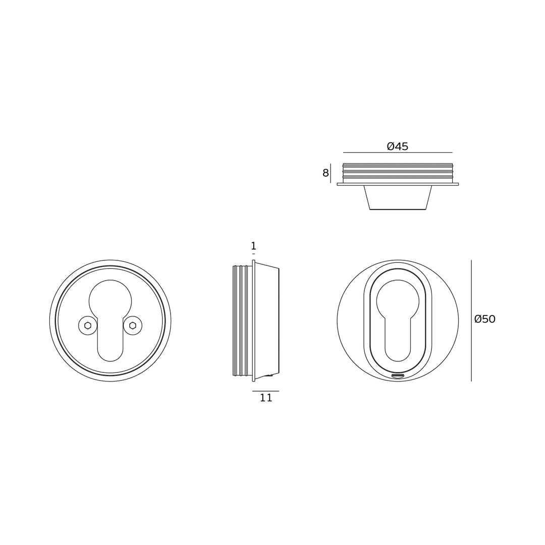 JNF Less is More Projecting Europrofile Cylinder Escutcheons