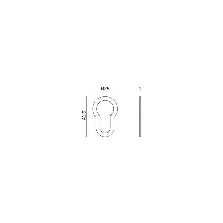 JNF Even Less Outline Europrofile Cylinder Escutcheon