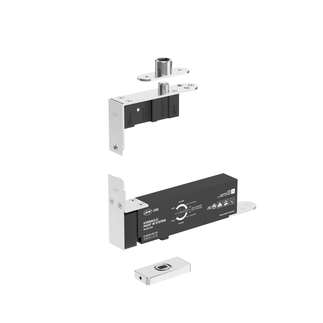JNF IN.05.204.HO.BH4UP4 Edge Double action 100kgs hydraulic timber door pivot set - Hold Open