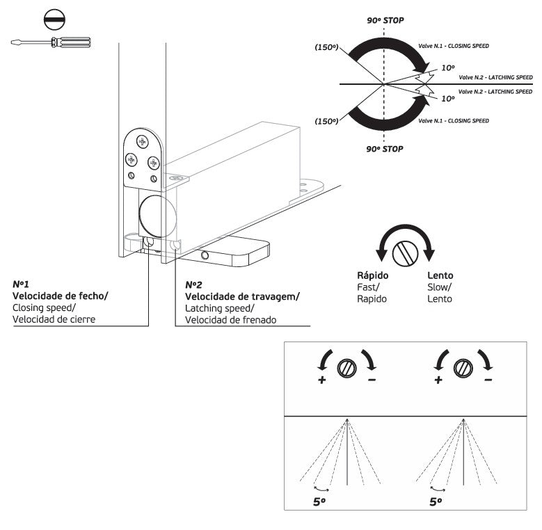 JNF IN.05.204.HO.BH1UP4 Edge Double action 100kgs hydraulic timber door pivot set - Hold Open