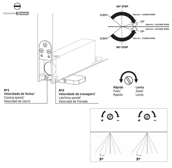 JNF IN.05.204.HO.BH1UP4 Edge Double action 100kgs hydraulic timber door pivot set - Hold Open