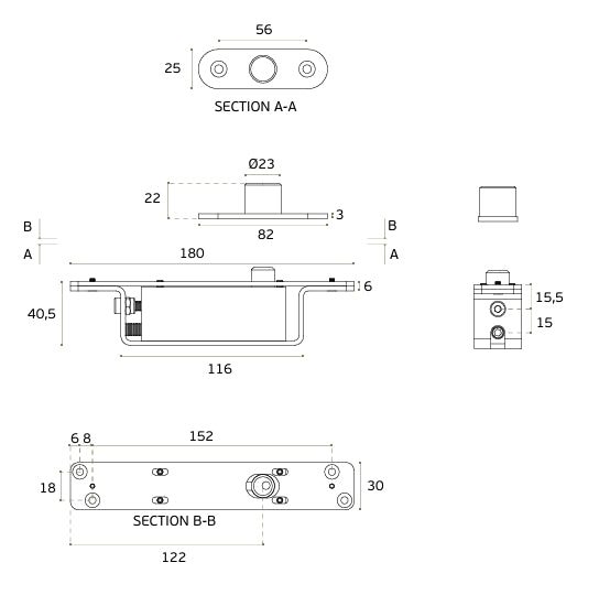 JNF IN.05.212.HO Swivel 360º 200kg CAM Hydraulic Timber Door Pivot Set - Hold Open