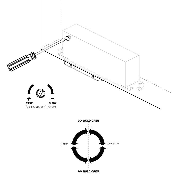 JNF IN.05.212.HO Swivel 360º 200kg CAM Hydraulic Timber Door Pivot Set - Hold Open