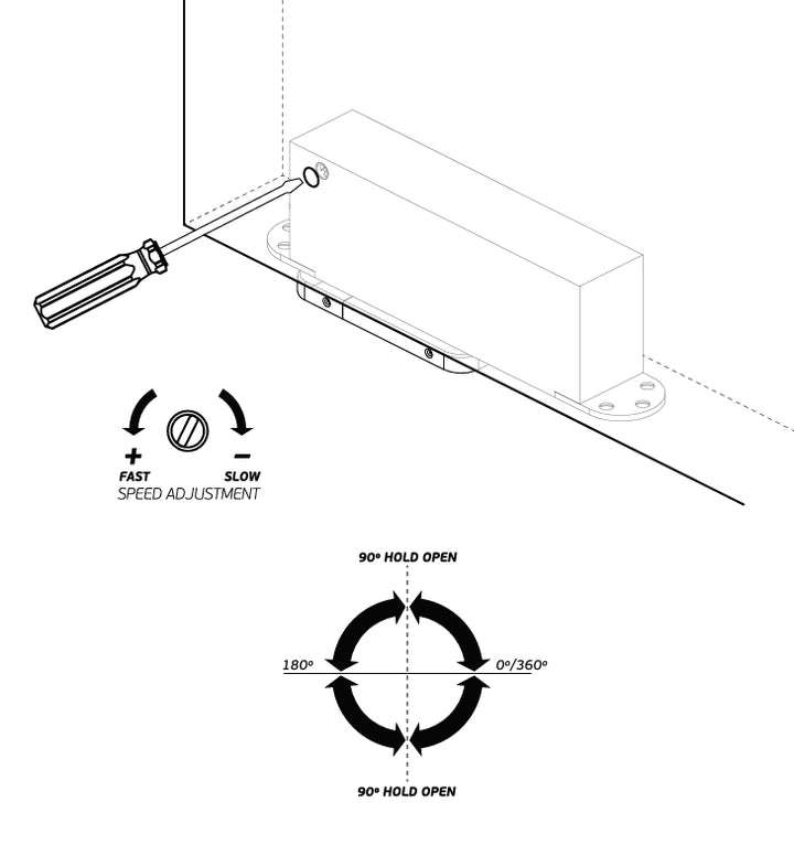 JNF IN.05.212.HO Swivel 360º 200kg CAM Hydraulic Timber Door Pivot Set - Hold Open