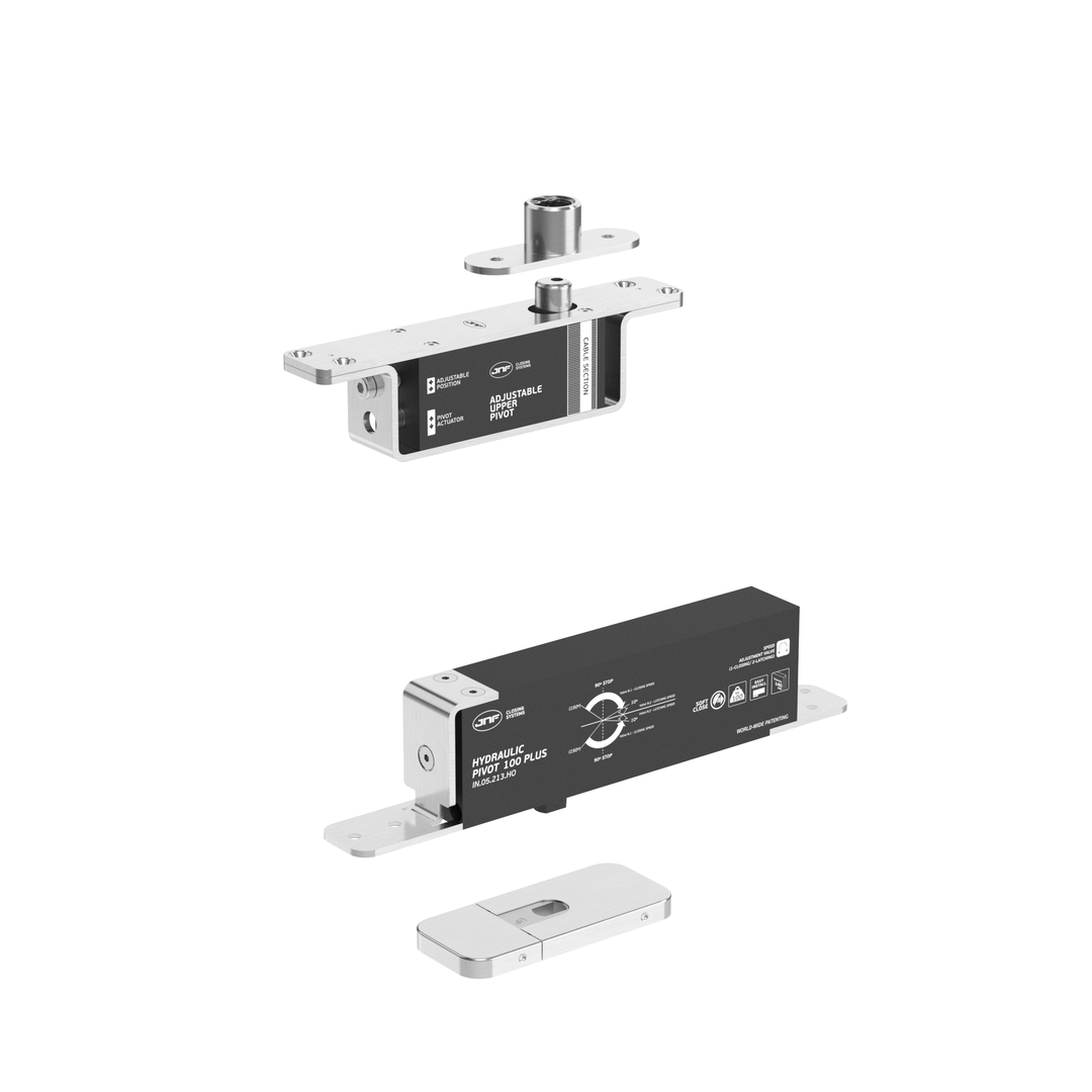 JNF IN.05.213.HO.BH3UP1 double action 100kgs CAM hydraulic timber door offset pivot set - Hold Open