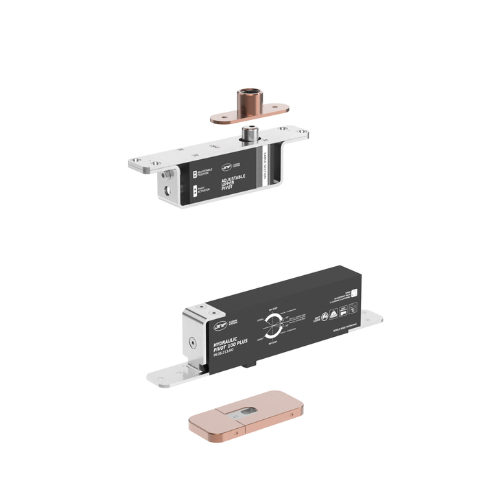 JNF IN.05.213.HO.BH3UP1 double action 100kgs CAM hydraulic timber door offset pivot set - Hold Open