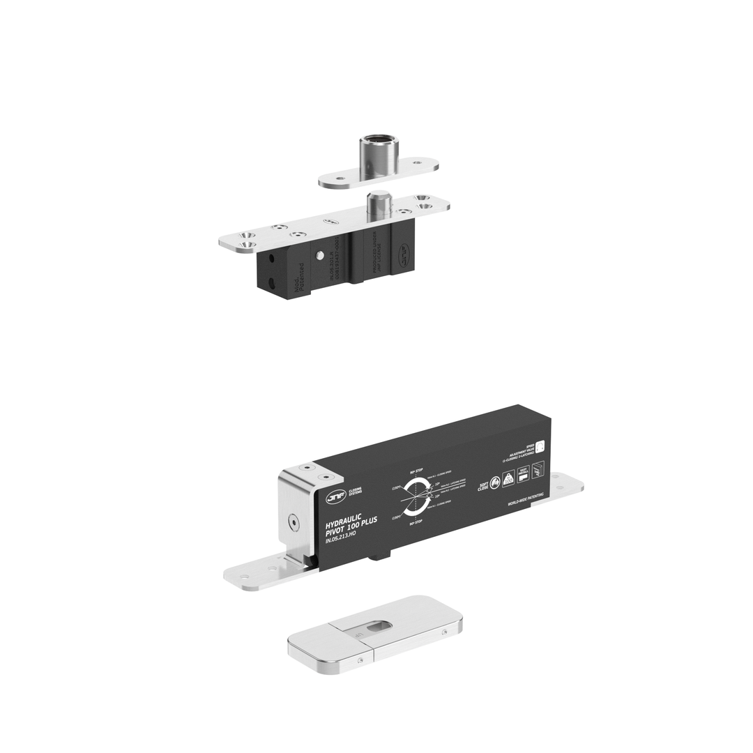 JNF IN.05.213.HO.BH3UP5 double action 100kgs CAM hydraulic timber door offset pivot set - Hold Open